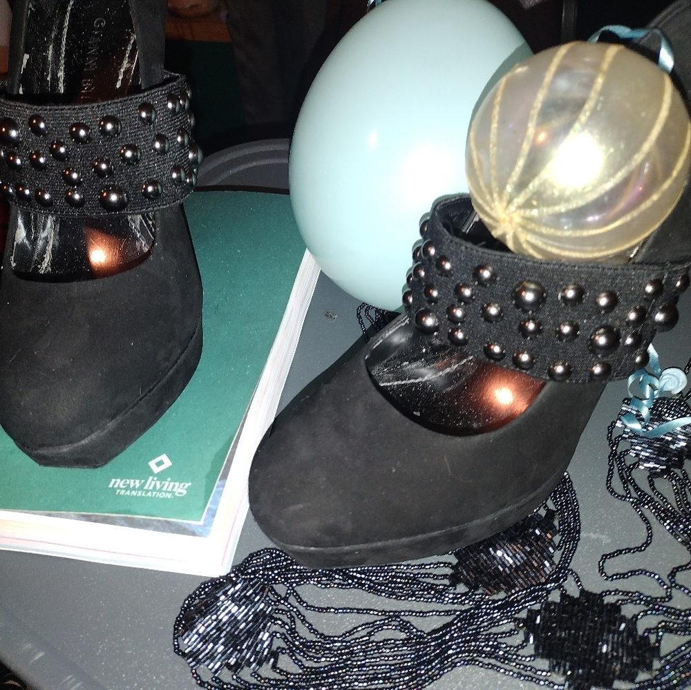 Gianni Bini Black Studded Heels